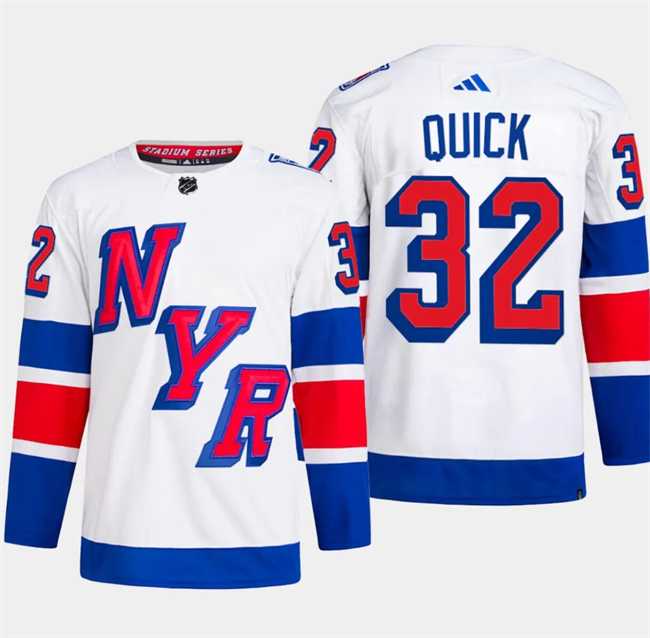 Mens New York Rangers #32 Jonathan Quick White 2024 Stadium Series Stitched Jersey Dzhi